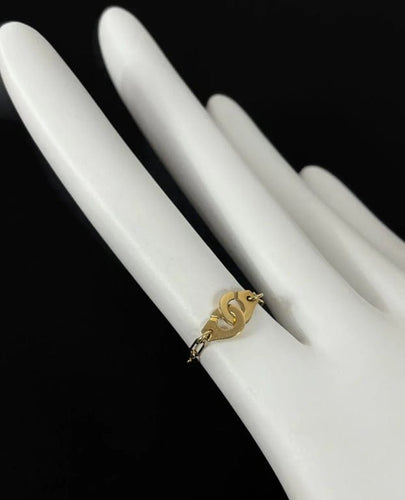 Bague 51 Dinh Van Menottes R7 - Bague chaîne en or jaune 18 carats 58 Facettes