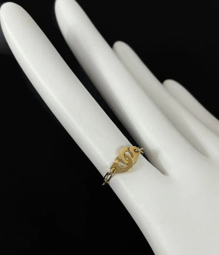 Bague 51 Dinh Van Menottes R7 - Bague chaîne en or jaune 18 carats 58 Facettes
