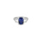 Bague 53 Bague en or blanc 18 carats avec saphir radiant 3,87 ct et diamants 58 Facettes