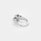 Bague 53 Bague en or blanc 18 carats avec saphir radiant 3,87 ct et diamants 58 Facettes