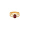 Bague 54 Bague en or jaune 18 carats avec rubis et diamants 58 Facettes