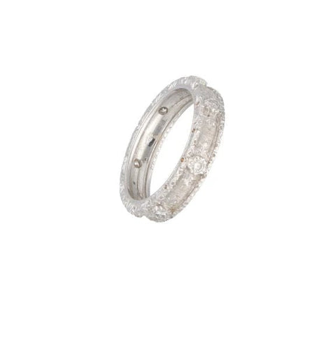 Bague 55 Buccellati Capri Macri - Alliance en or blanc 18 carats et diamants 58 Facettes AP23N38-AN01