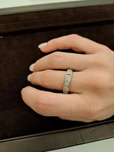 Bague 55 Buccellati Capri Macri - Alliance en or blanc 18 carats et diamants 58 Facettes AP23N38-AN01