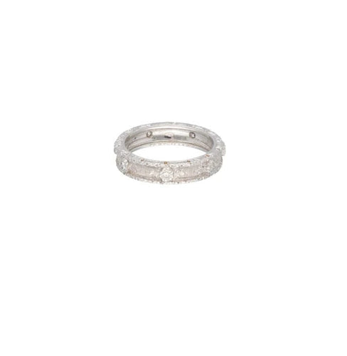 Bague 55 Buccellati Capri Macri - Alliance en or blanc 18 carats et diamants 58 Facettes AP23N38-AN01
