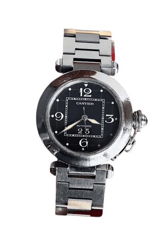 Montre Cartier Pasha - Montre automatique à cadran noir 58 Facettes