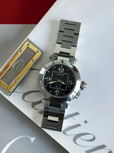 Montre Cartier Pasha - Montre automatique à cadran noir 58 Facettes