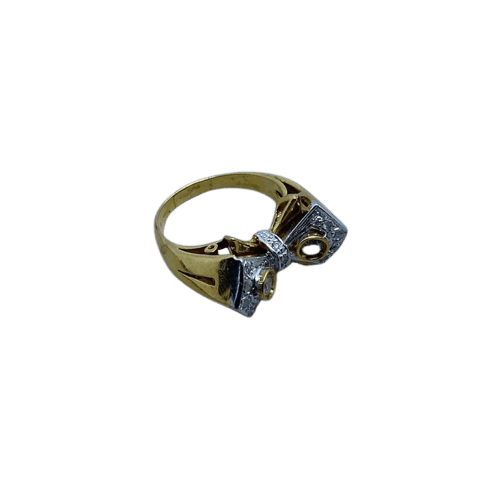 Bague 50 Bague en or jaune 14 kt avec diamant taille brillant 58 Facettes