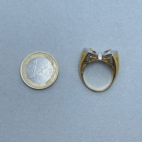 Bague 50 Bague en or jaune 14 kt avec diamant taille brillant 58 Facettes