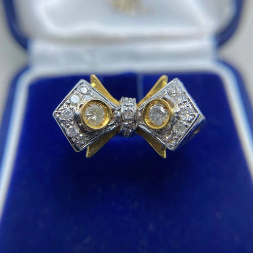 Bague 50 Bague en or jaune 14 kt avec diamant taille brillant 58 Facettes