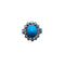 Bague 57 Bague en or blanc 18 kt avec turquoise et diamants 58 Facettes