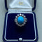 Bague 57 Bague en or blanc 18 kt avec turquoise et diamants 58 Facettes