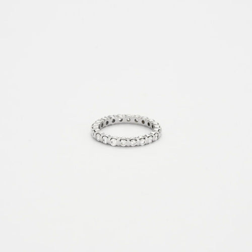 Bague 52 Alliance - Bague en or blanc 18 carats et diamants 58 Facettes 1846506