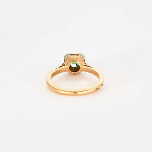 Bague 54 Bague en or jaune 18 carats avec émeraude taille brillant 58 Facettes 2023451