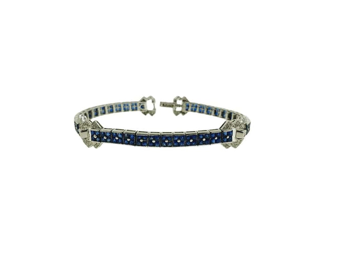 Bracelet Bracelet en or jaune 18 carats avec saphirs et diamants 58 Facettes