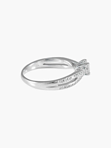 Bague 54 Bague de fiançailles en or blanc 18k et diamants 58 Facettes
