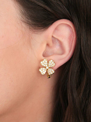 Boucles d'oreilles Fred - Clips d’oreilles Trèfle en or 18k et diamants 58 Facettes