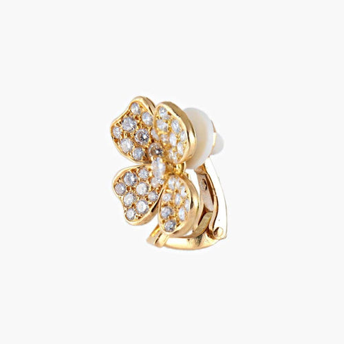 Boucles d'oreilles Fred - Clips d’oreilles Trèfle en or 18k et diamants 58 Facettes