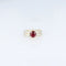 Bague 50 Bague en or jaune 18 carats au rubis ovale et diamants 58 Facettes 001.41417