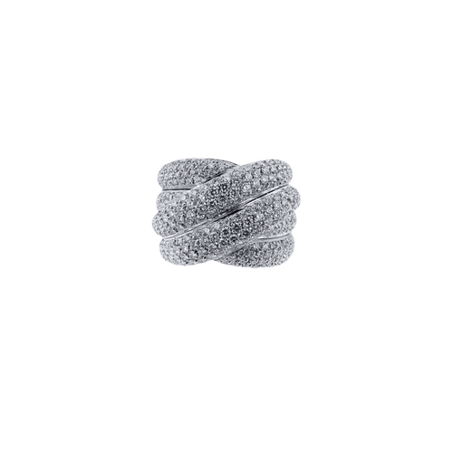 Bague 63 Bague en or blanc 18 carats et diamants 4,90 ct 58 Facettes 001.41527