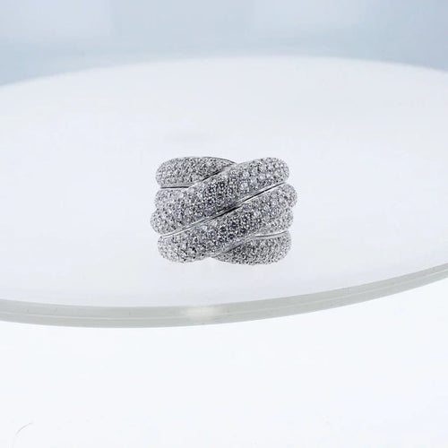 Bague 63 Bague en or blanc 18 carats et diamants 4,90 ct 58 Facettes 001.41527