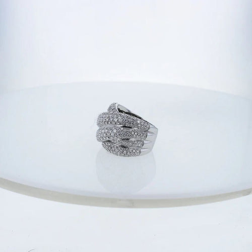 Bague 63 Bague en or blanc 18 carats et diamants 4,90 ct 58 Facettes 001.41527