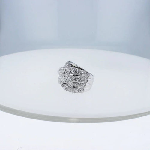 Bague 63 Bague en or blanc 18 carats et diamants 4,90 ct 58 Facettes 001.41527