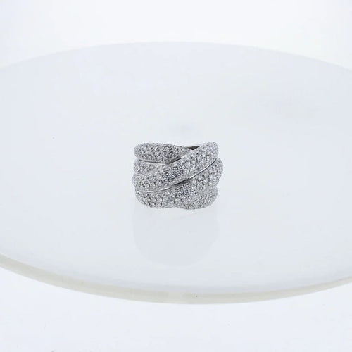 Bague 63 Bague en or blanc 18 carats et diamants 4,90 ct 58 Facettes 001.41527
