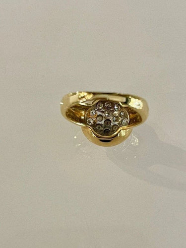 Bague 55 Bague boule pavée de diamants en or jaune 18 carats 58 Facettes 751089