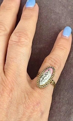 Bague 52 Bague marquise d’époque romantique en or 18 carats et perles fines 58 Facettes 969758