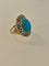 Bague 57 Bague en or 18 carats, turquoise et demi-perles fines 58 Facettes 720487