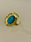 Bague 57 Bague en or 18 carats, turquoise et demi-perles fines 58 Facettes 720487