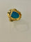 Bague 57 Bague en or 18 carats, turquoise et demi-perles fines 58 Facettes 720487
