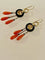 Boucles d'oreilles Boucles d’oreilles pendantes en or jaune 18 carats, onyx, corail et perles fines 58 Facettes 862568