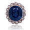 Bague 52 Bague marguerite saphir et diamants en or 750 et platine 58 Facettes BAJA01