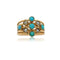 Bague 56 Bague ancienne en or rose 18 carats avec turquoises et perles 58 Facettes BAF270