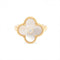 Bague 47 Van Cleef & Arpels Vintage Alhambra - Bague en or jaune 18 carats, nacre et diamant 58 Facettes