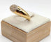 Bague 54 Bague jonc en or jaune 18K pavée de 24 diamants 58 Facettes