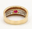 Bague 55 Bague bandeau en or jaune 18K avec rubis ovale et diamants 58 Facettes