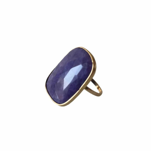 Bague 56 Bague en or jaune 18 carats avec améthyste 58 Facettes