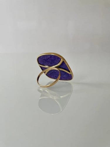 Bague 56 Bague en or jaune 18 carats avec améthyste 58 Facettes