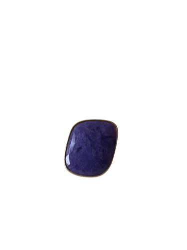 Bague 56 Bague en or jaune 18 carats avec améthyste 58 Facettes