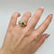 Bague 54 Bague fleur en or jaune 18 carats sertie d’émeraudes et diamants 58 Facettes