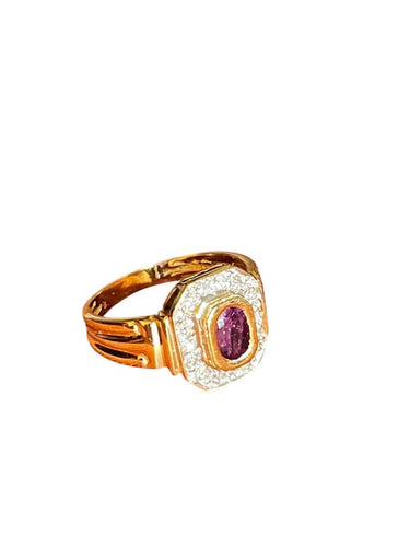Bague 50 Augis - Bague Art déco en or jaune 18 carats, rubis et diamants 58 Facettes