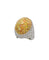 Bague 51 Bague bombée pavée de diamants cognac en or gris 18k 58 Facettes