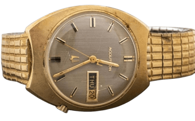 Montre Bulova Accutron - Montre-bracelet en or jaune 14K avec jour/date 58 Facettes