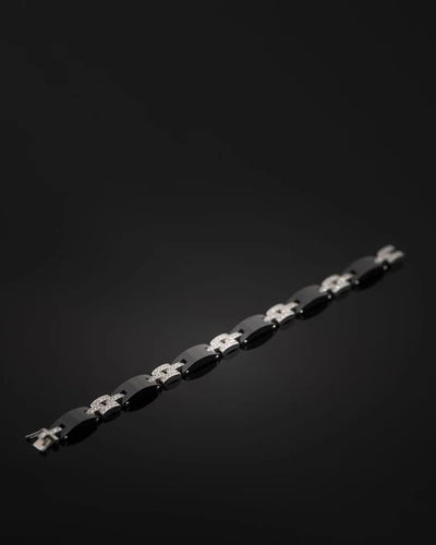 Bracelet Cartier Panthère - Bracelet maillon en or blanc, céramique et diamants 58 Facettes 1