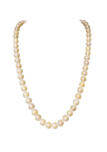 Collier Collier de perles Akoya - Perles de culture blanches en or gris 750 et saphir 58 Facettes