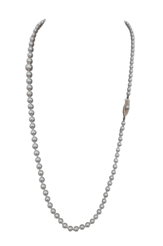 Collier Collier de perles de culture blanches en or jaune, 55 cm 58 Facettes