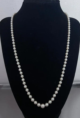 Collier Collier de perles de culture blanches en or jaune, 55 cm 58 Facettes