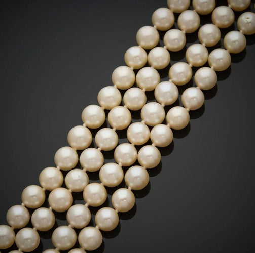 Collier Collier sautoir en perles de culture 102 cm, fermoir en or jaune 18 ct 58 Facettes